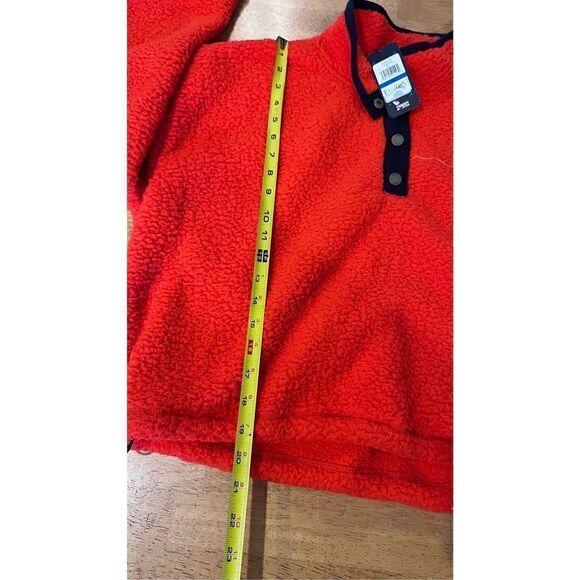 TOMMY JEANS RED FLEECE BLACK TRIM SWEATER PULLOVER TOP JACKET WOMENS SZ XL P1-26 - Picture 9 of 12